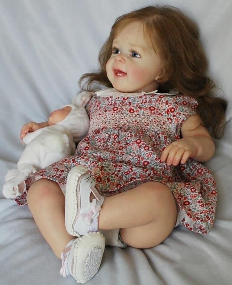 Anano 24 Inch Lifelike Reborn Baby Doll - Realistic Silicone Toddler Doll with Vivid Veins, Wrinkles & Rooted Long Hair | Includes 2 Baby Teeth & Lovely Daisy Outfit | Perfect for Collectors, Gift Giving & Role Play Scenarios