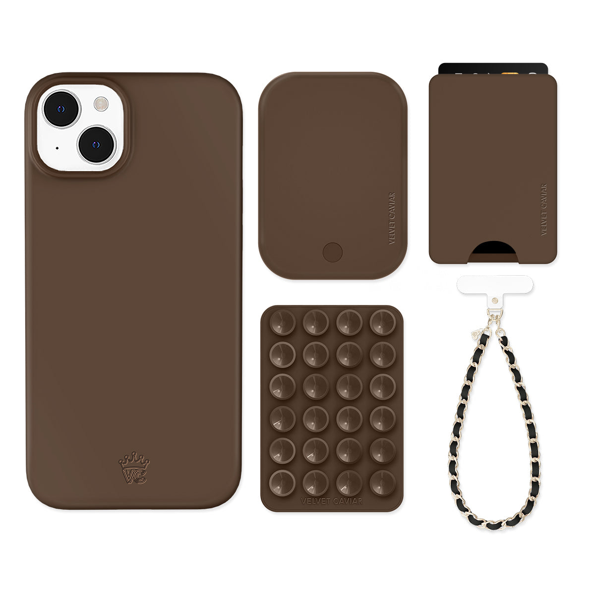 Premium Espresso Brown iPhone Case with Wallet Holder - Stylish & Functional Phone Accessory for Everyday Use, Travel, and Business