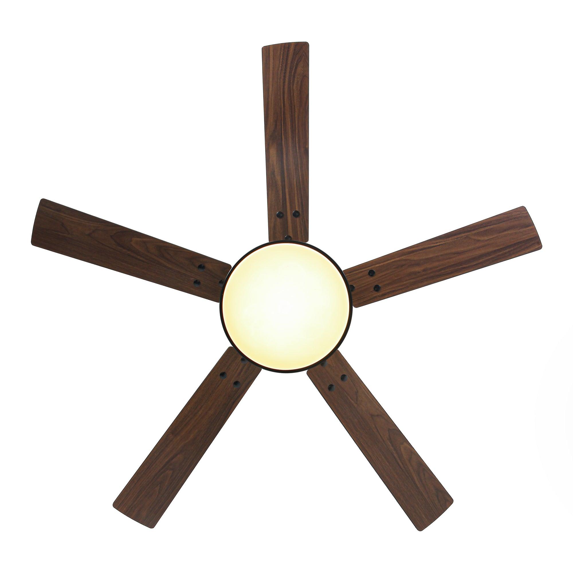 Vaczon 52 Inch 5-Blade Modern Ceiling Fan with LED Light, Remote Control & DC Motor - Energy Efficient Cooling for Living Room, Bedroom & Patio
