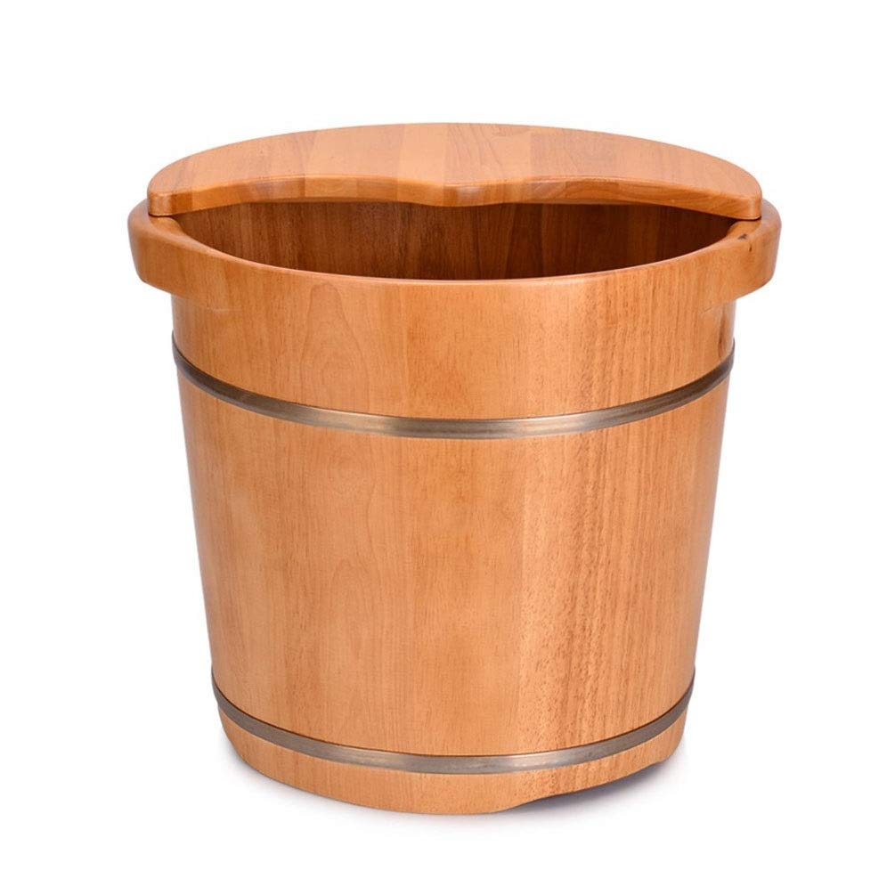Premium Wooden Foot Bath Massager & Sauna Tub - Natural Wood Foot Spa Bucket for Relaxation & Detox - Perfect for Home Spa, Aromatherapy & Stress Relief