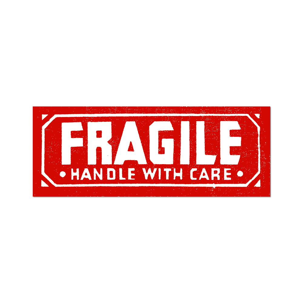 Fragile Handle With Care Stickers - 100 Pack, 2x4 Inch, Red Warning Labels for Shipping Packages, Moving Boxes & Delicate Items