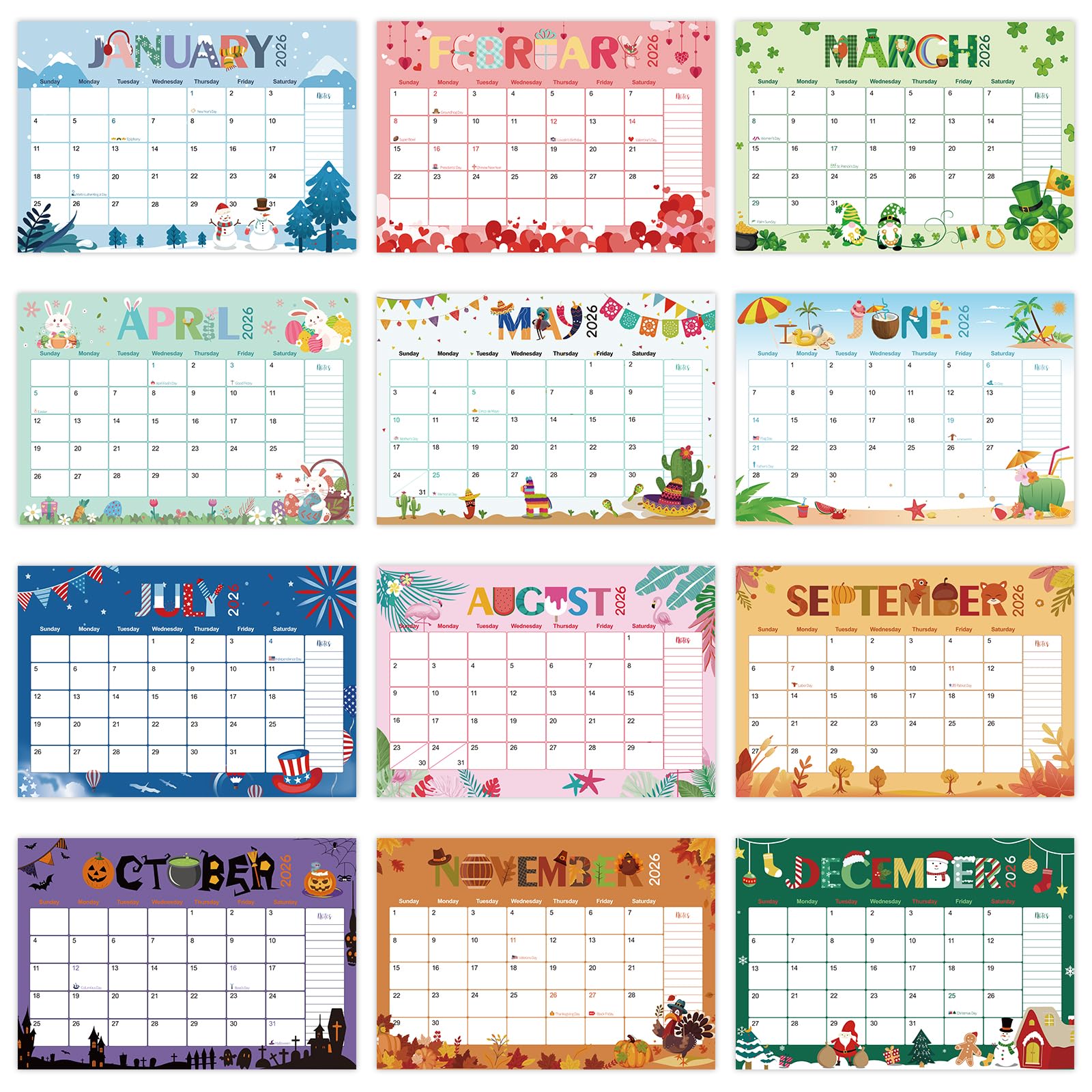 Guasslee 2025-2026 19-Month Academic Desk Calendar | Large 17x11.5 Inch Monthly Planner with Corner Protectors | Home Office Organization with Ample Writing Space | Perfect for Teachers, Students & Professionals (June 2025 - December 2026)