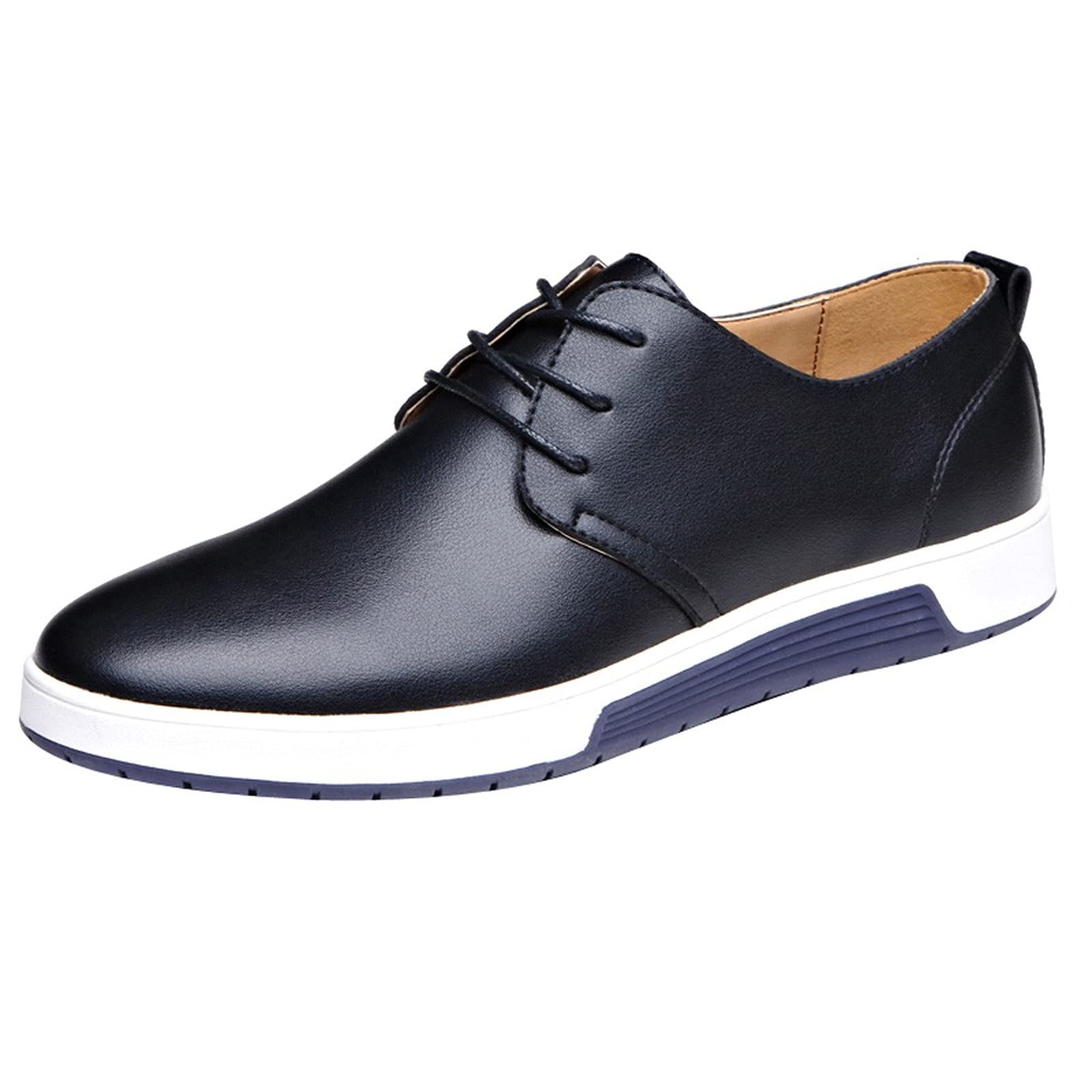 Premium Men's Dress Shoes - Formal Cap Toe Oxford Business Leather Shoes | Breathable & Comfortable Lace-Up Design | Perfect for Office, Weddings & Business Meetings