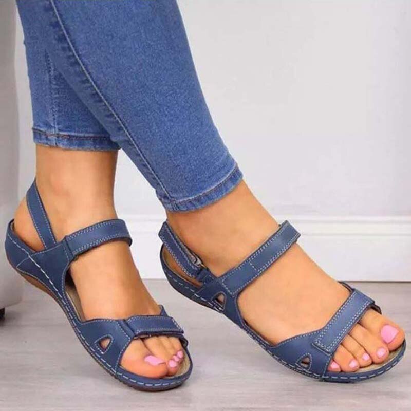 Women's Open Toe Orthopedic Sandals for Plantar Fasciitis - Comfortable Arch Support Walking Shoes for Flat Feet - Perfect for Summer, Travel & Everyday Wear