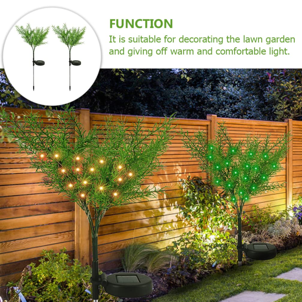 2 Pack Solar Powered Christmas Tree Stake Lights - Outdoor Holiday Lawn Decor with Stainless Steel Ground Insert - Waterproof Solar Garden Lights for Yard, Pathway, Patio & Christmas Decoration