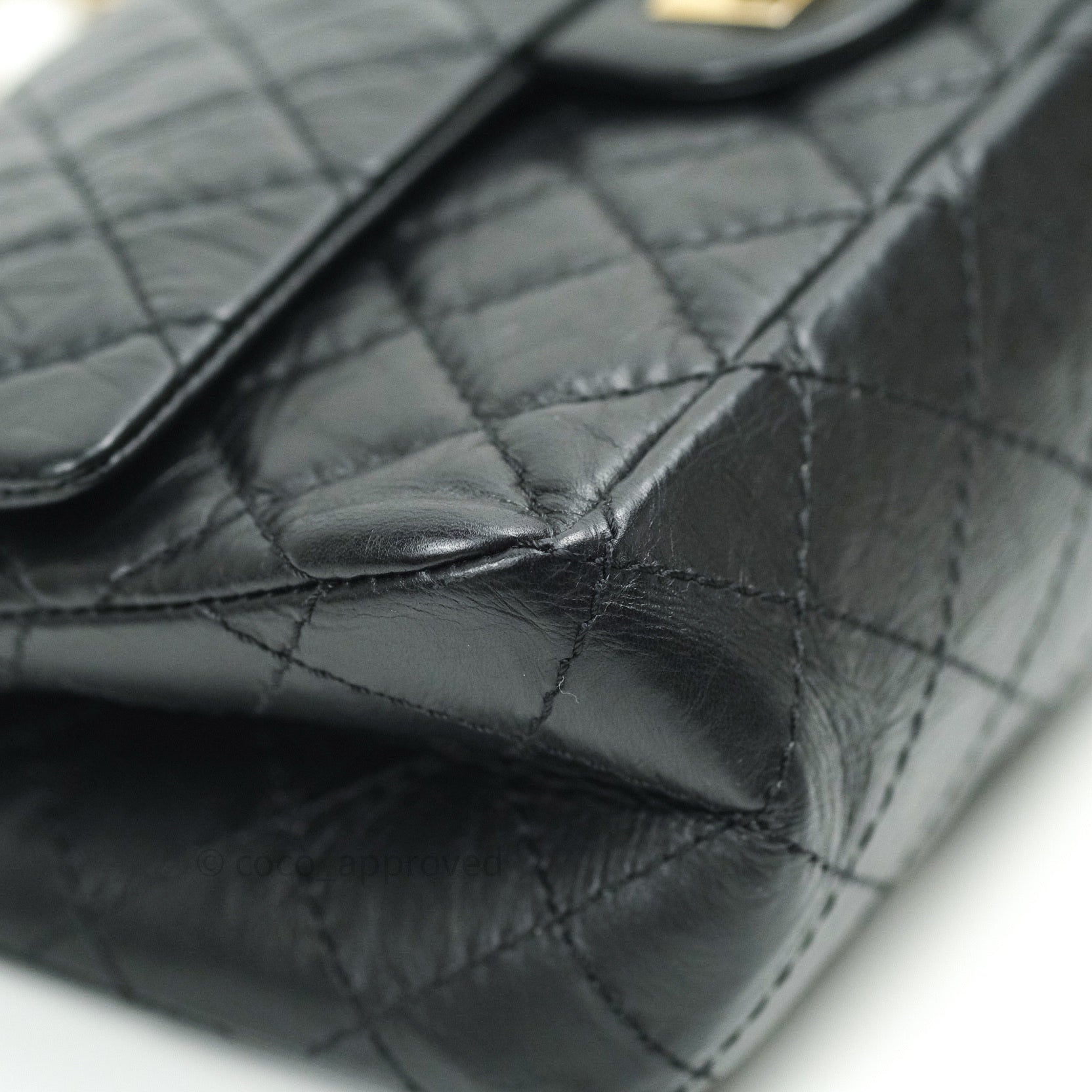Authentic Chanel 2.55 Reissue 225 Flap Bag - Black Aged Calfskin with Gold Hardware | Luxury Crossbody Purse for Women, Perfect for Date Night & Special Occasions