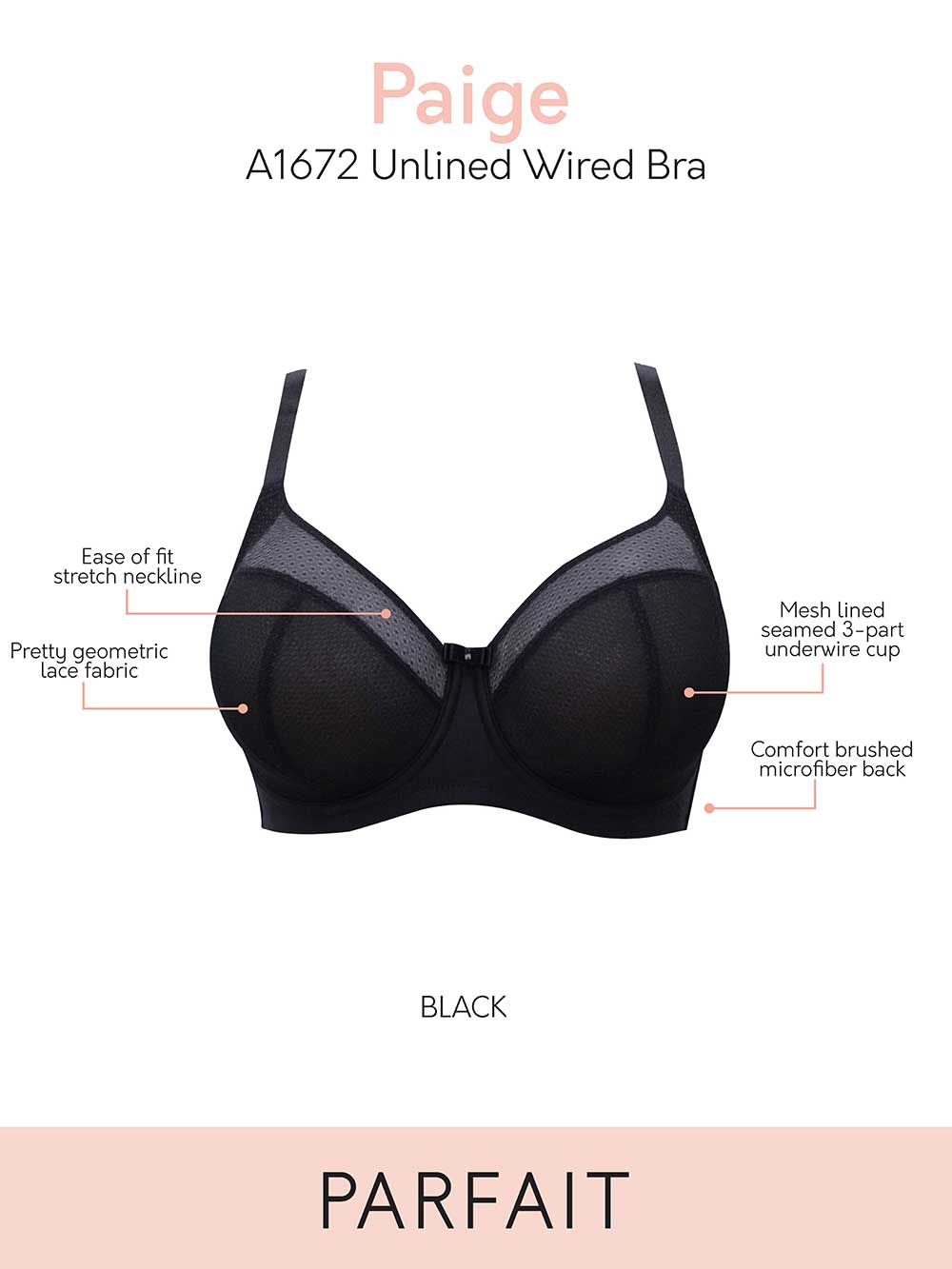 Parfait Paige Unlined Wire Bra - Comfortable Wireless Support for Everyday Wear | Perfect for Work, Yoga & Relaxation