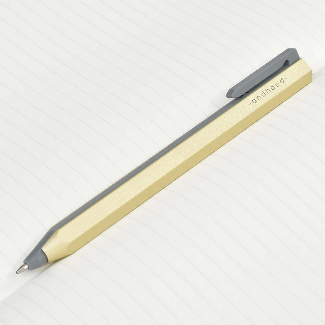 Premium Andhand Core Retractable Ballpoint Pen - Smooth Writing 0.5mm Fine Point, Elegant Gold Lustre Finish - Perfect for Office, School & Business Gifts