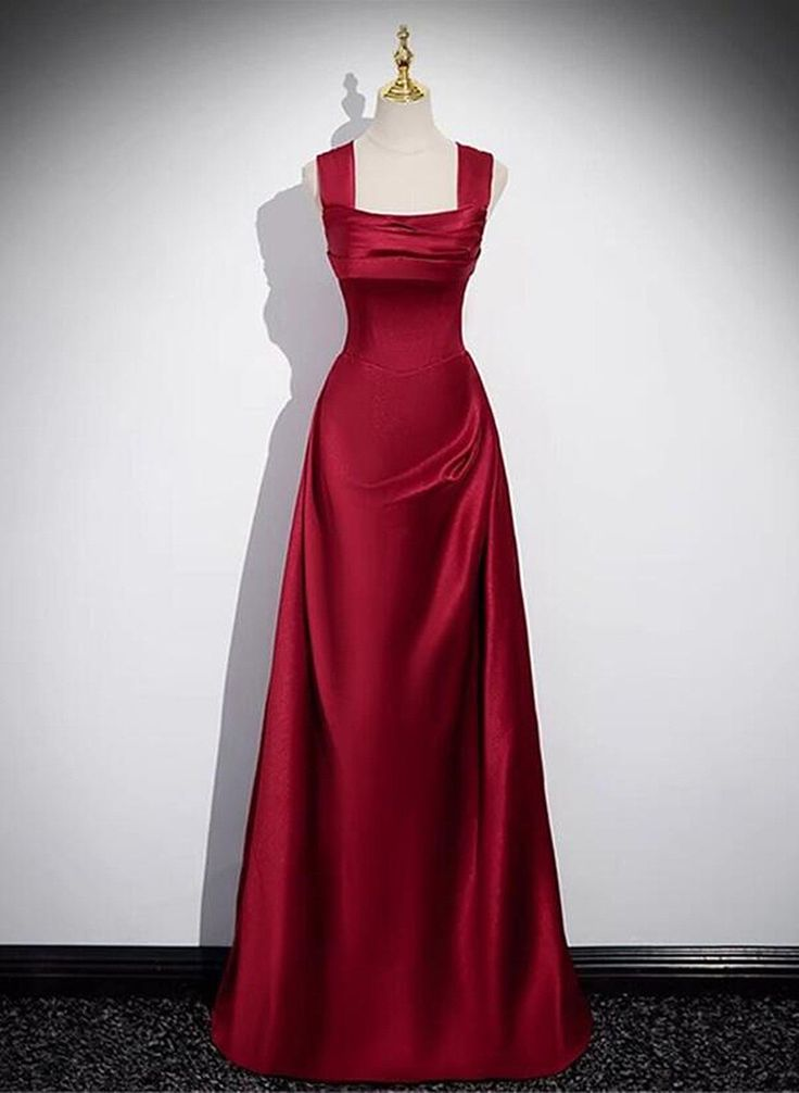 Elegant A-Line Red Long Prom Dress for Women - Perfect for Birthday Parties, Homecoming & Formal Events | Style J3210