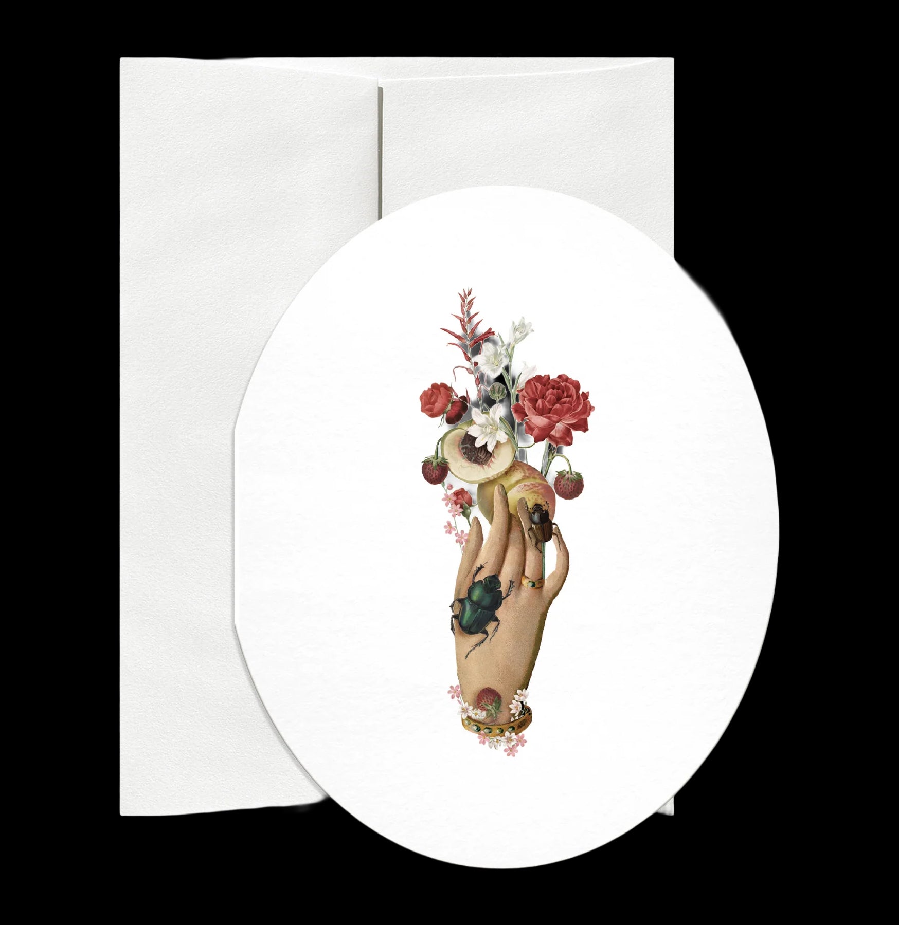 Elegant Peach Oval Greeting Card - Perfect for Birthdays, Anniversaries & Special Occasions | Handcrafted Paper Card for Warm Wishes
