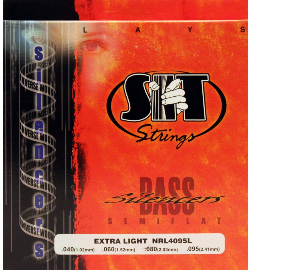 SIT NRL4095L Silencers Semi-Flat Bass Guitar Strings - Extra Light (40-95) | Warm, Mellow Tone for Jazz & Blues | Studio & Live Performance Ready