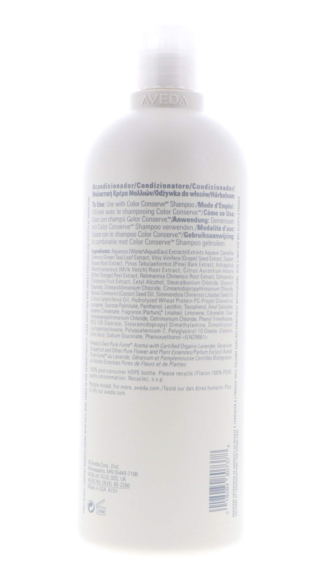 Aveda Color Conserve Conditioner for Unisex - 33.8 Fl Oz | Sulfate-Free Color Protection & Hydration | Perfect for Color-Treated & Damaged Hair at Home or Salon