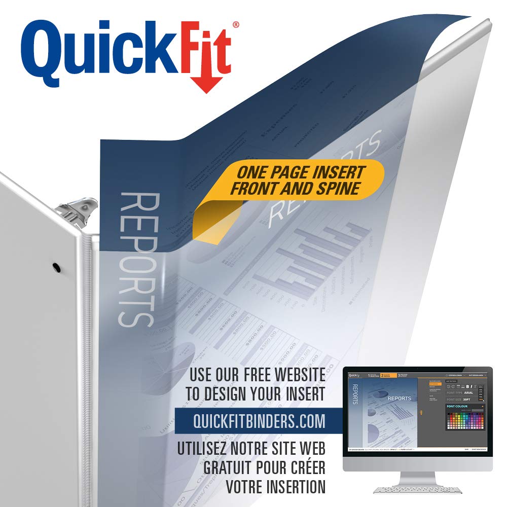 QuickFit 1 Inch Round Ring View Binder - White (87110) - Perfect for School, Office, and Home Organization