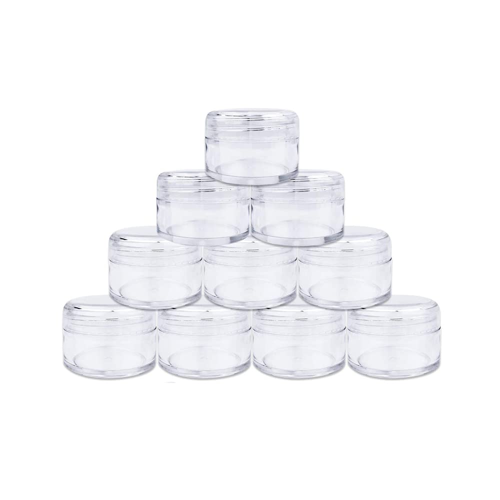 20 Pack 20ml Clear Plastic Travel Jars with Screw Top Lids - Small Round Cosmetic Containers for Lotion, Cream, Makeup, Beads & Eyeshadow - Perfect for Travel, Sample Storage & DIY Beauty Products