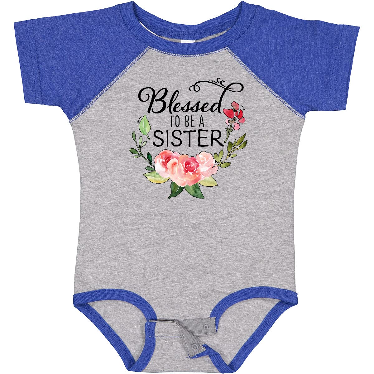 Blessed to Be a Sister Baby Bodysuit - Pink Floral Design | Soft Cotton Infant Onesie for Newborn Girls | Perfect for Sibling Announcement, Photo Shoots & Family Gifts