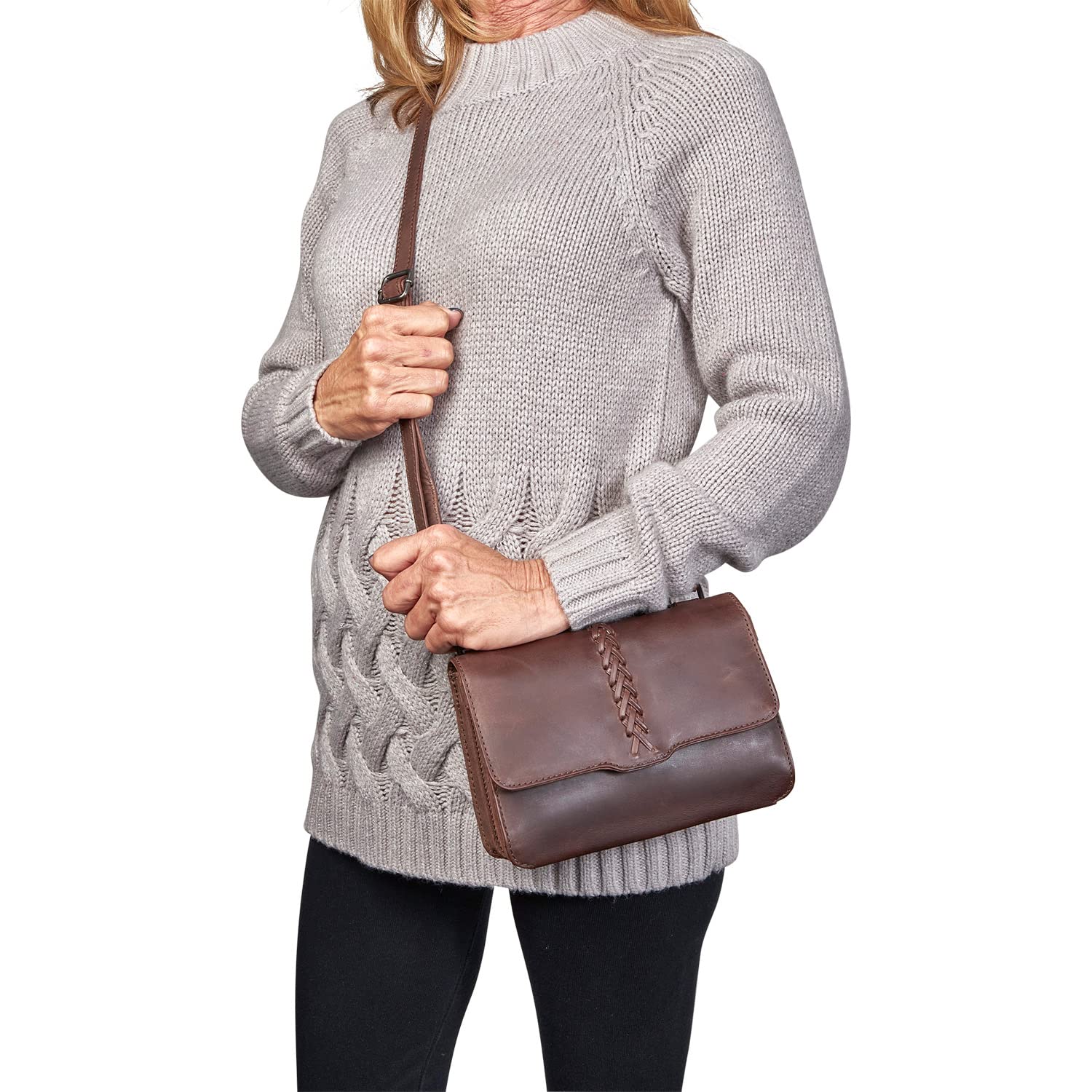 Jolene Leather Crossbody Organizer for Concealed Carry - Slim & Stylish Women's Concealment Purse for Everyday Use, Travel & Self Defense