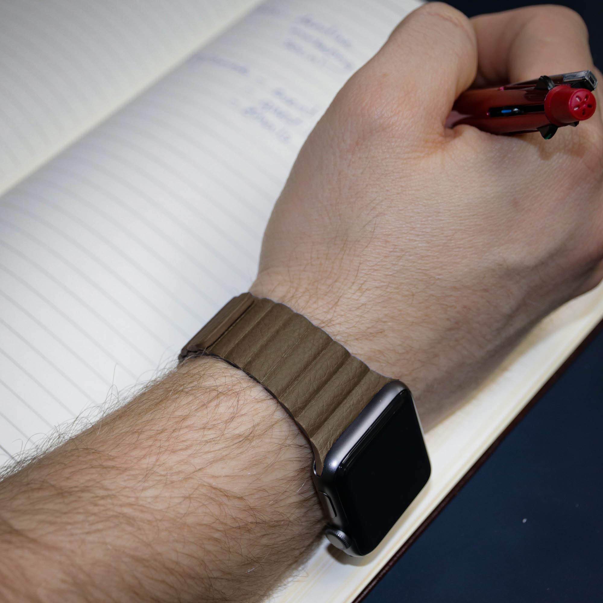 Premium Magnetic Leather Band for Apple Watch Series 1-9, SE & Ultra | Compatible with 38mm-49mm | Stylish & Secure Bracelet Strap for Men & Women | Perfect for Workouts, Office & Everyday Wear