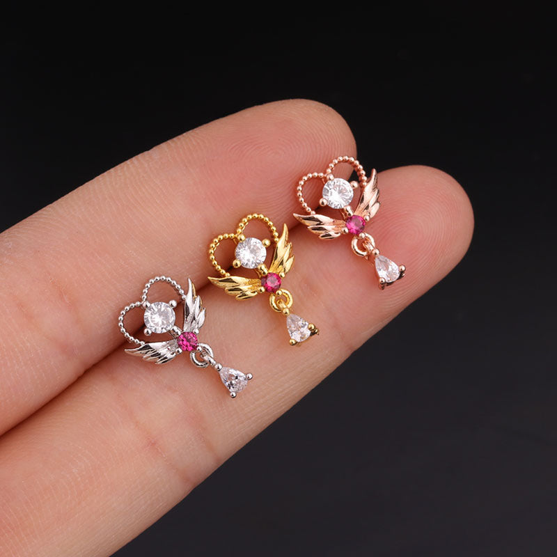 20G Celestial Two Hole Upper Lobe Piercing Earrings - Sparkling Star Studs for Cartilage & Helix - Perfect for Daily Wear & Special Occasions