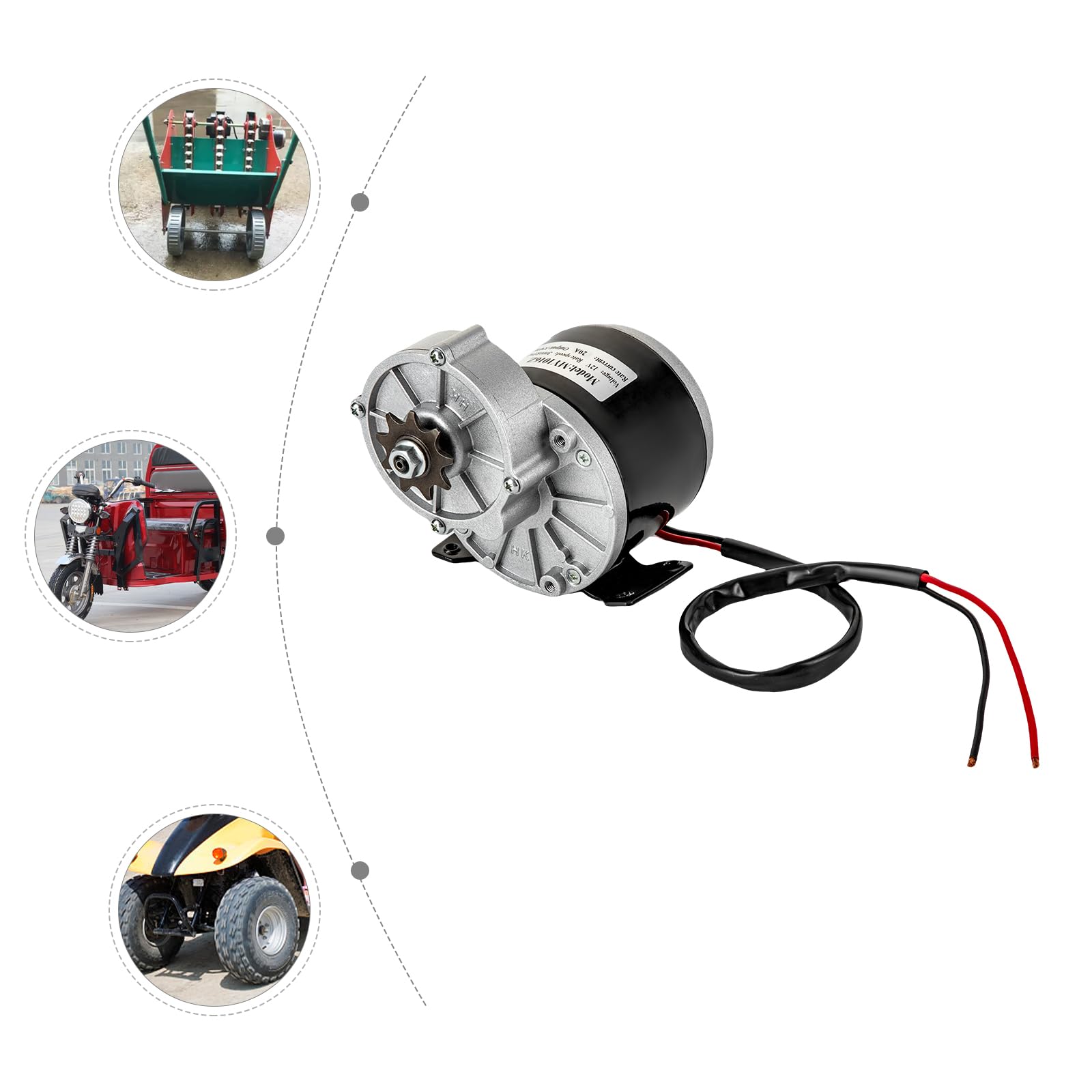 12V 250W DC Gear Reduction Motor for Electric Bikes, Scooters & Mopeds - High Torque Brushed Motor for Small Electric Vehicles, Mini Bikes & DIY Projects - Perfect for Commuting, Off-Road Adventures & Custom Builds