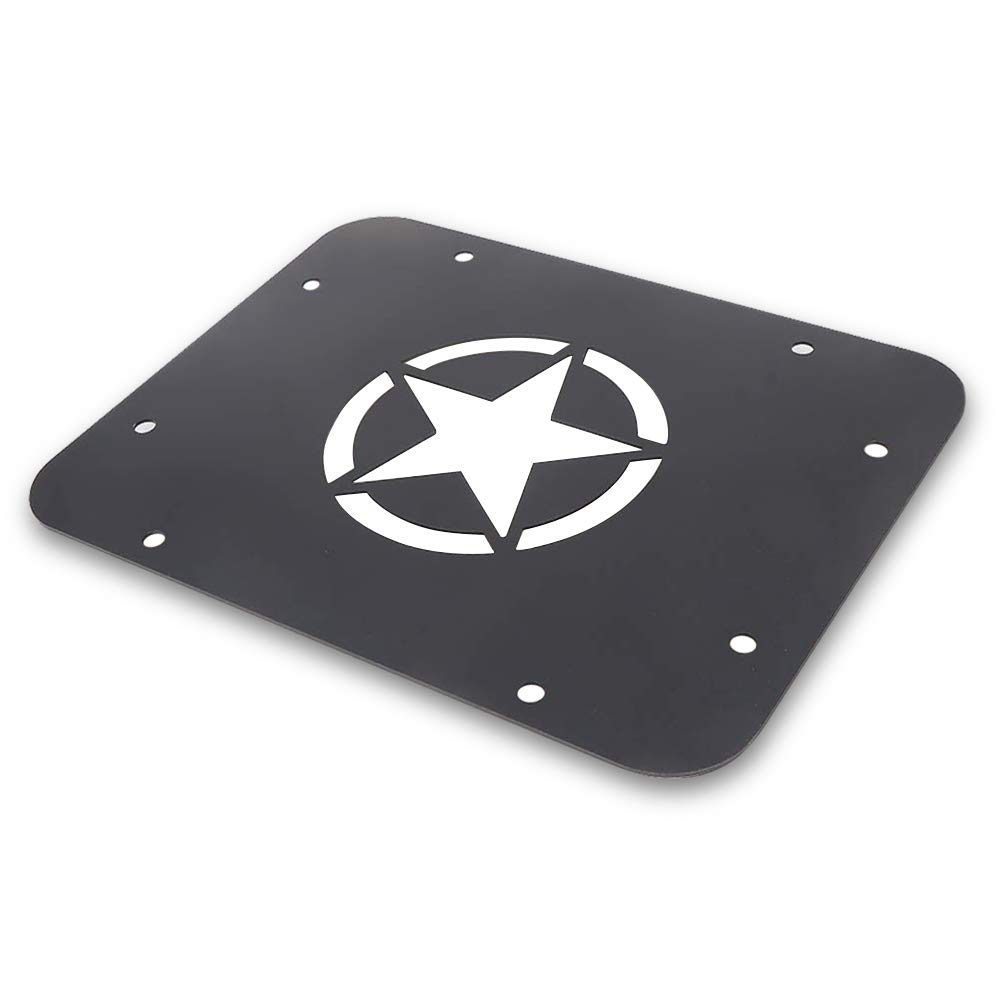 Jeep Wrangler JK Sahara Rubicon Delete Plate Tailgate Vent Cover & Spare Tire Plate (2007-2017) - Durable Off-Road Accessory for Enhanced Rear Protection & Custom Look