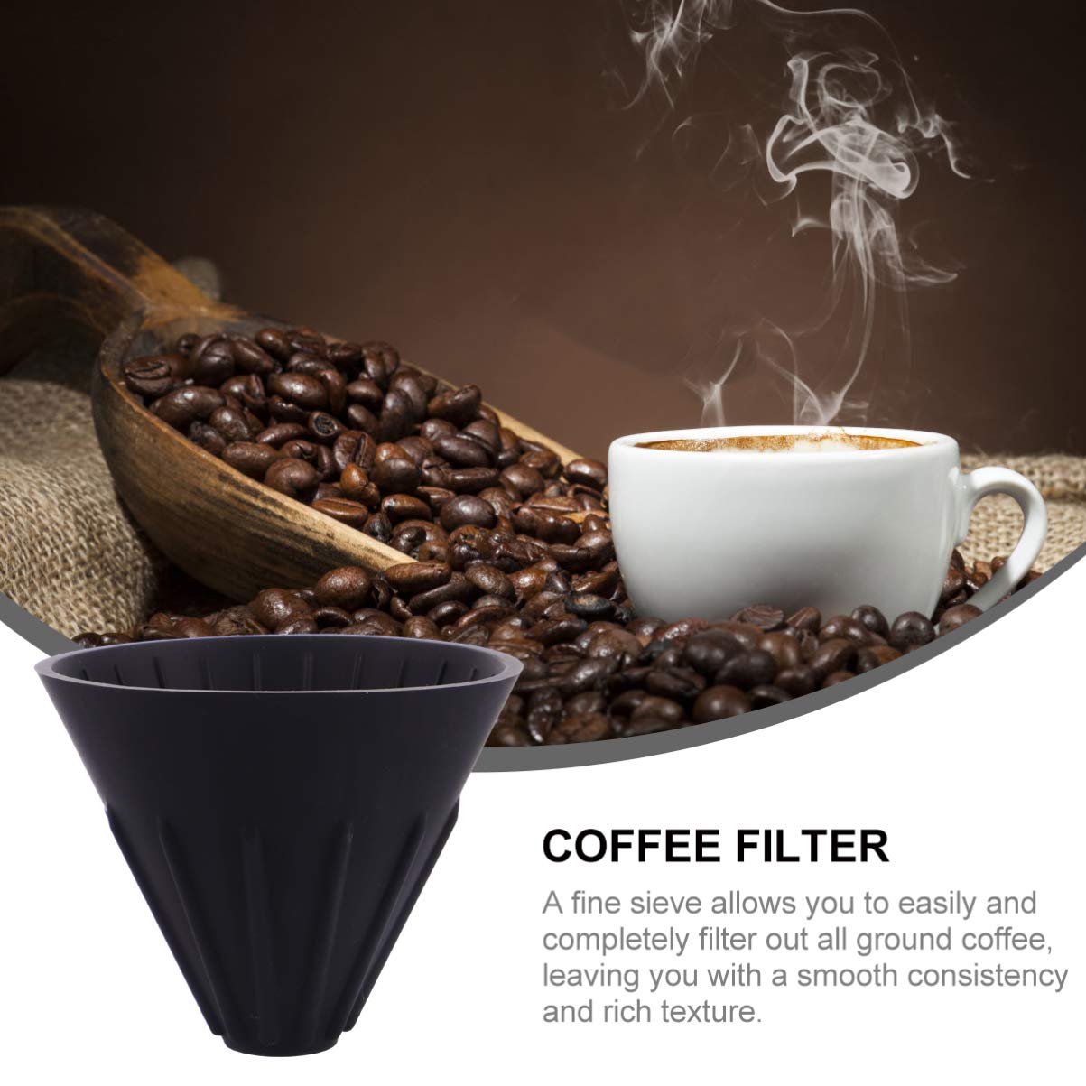 Premium Stainless Steel Coffee Funnel - Durable Reusable Coffee Filter for Pour Over, Drip & Cold Brew - Perfect for Home, Office & Camping Use
