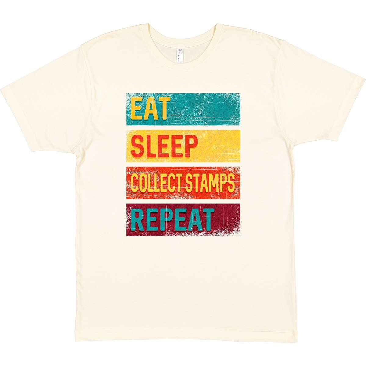 Inktastic Stamp Collector T-Shirt - Eat Sleep Collect Stamps Graphic Tee for Philatelists & Hobby Enthusiasts - Perfect for Stamp Collecting Events, Conventions & Casual Wear