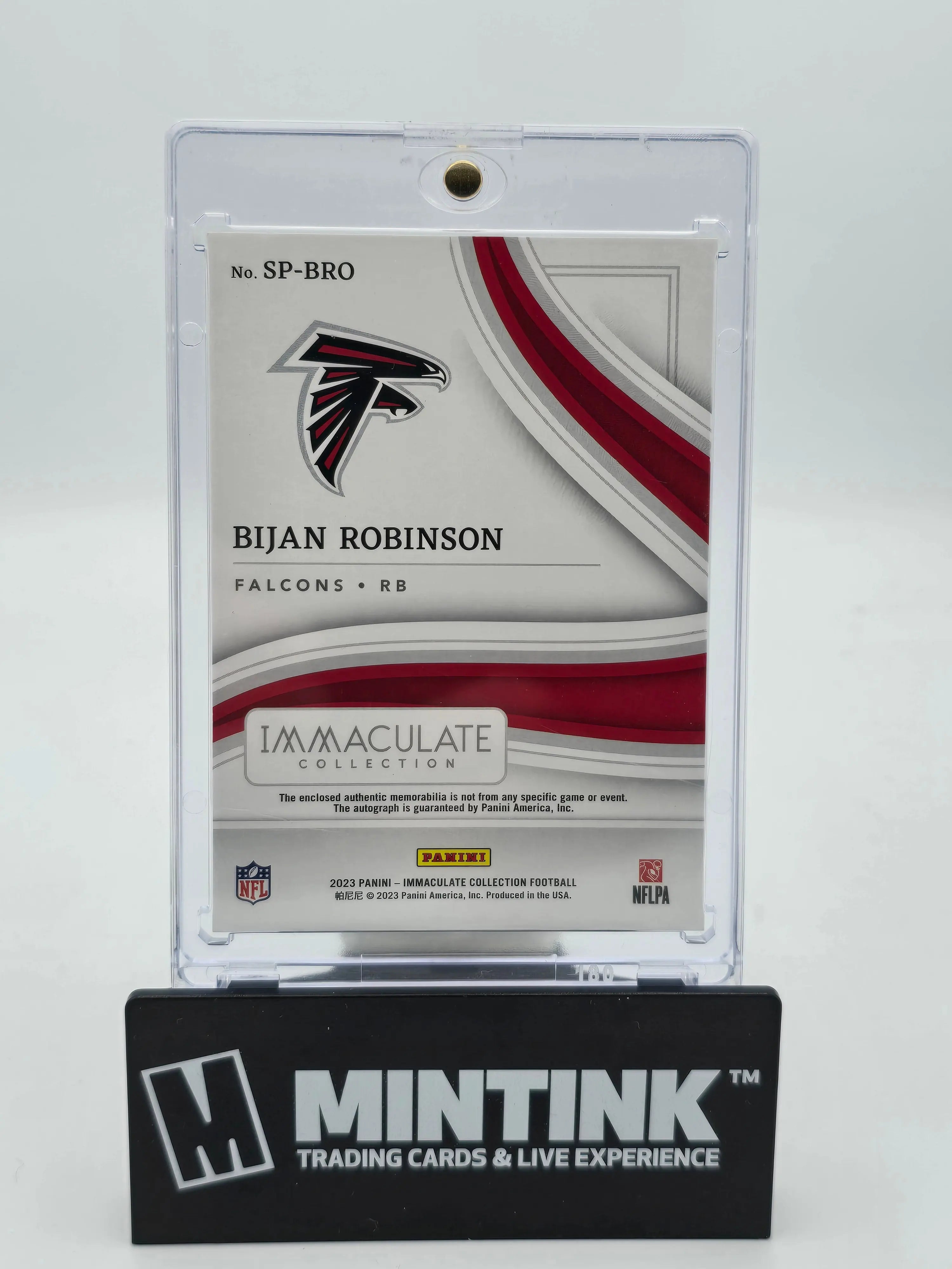 2023 Panini Immaculate Football Bijan Robinson Rookie Card - Dual Patch Auto /99 - Limited Edition Collectible for NFL Fans & Sports Memorabilia Enthusiasts - Perfect for Display, Investment & Trading