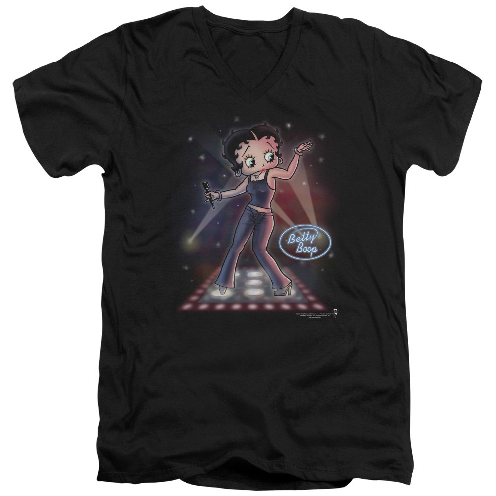 Betty Boop Pop Star Graphic V-Neck T-Shirt for Men & Women | Unisex Soft Cotton Tee | Casual Wear, Concert Outfit, Pop Culture Fashion
