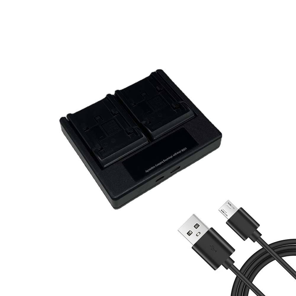 BP-808 Battery Double Charger for Canon BP-807/BP-808/BP-809/BP-819/BP-827/BP-820 Camcorders - Compatible with XA10, Vixia HF G10, HF M40, HF M41, HF200, HF S21, HF10, HF20, HF M400, HF S200, HF100, HF S100, HF S30 - Perfect for Travel, Vlogging & Professional Video Recording