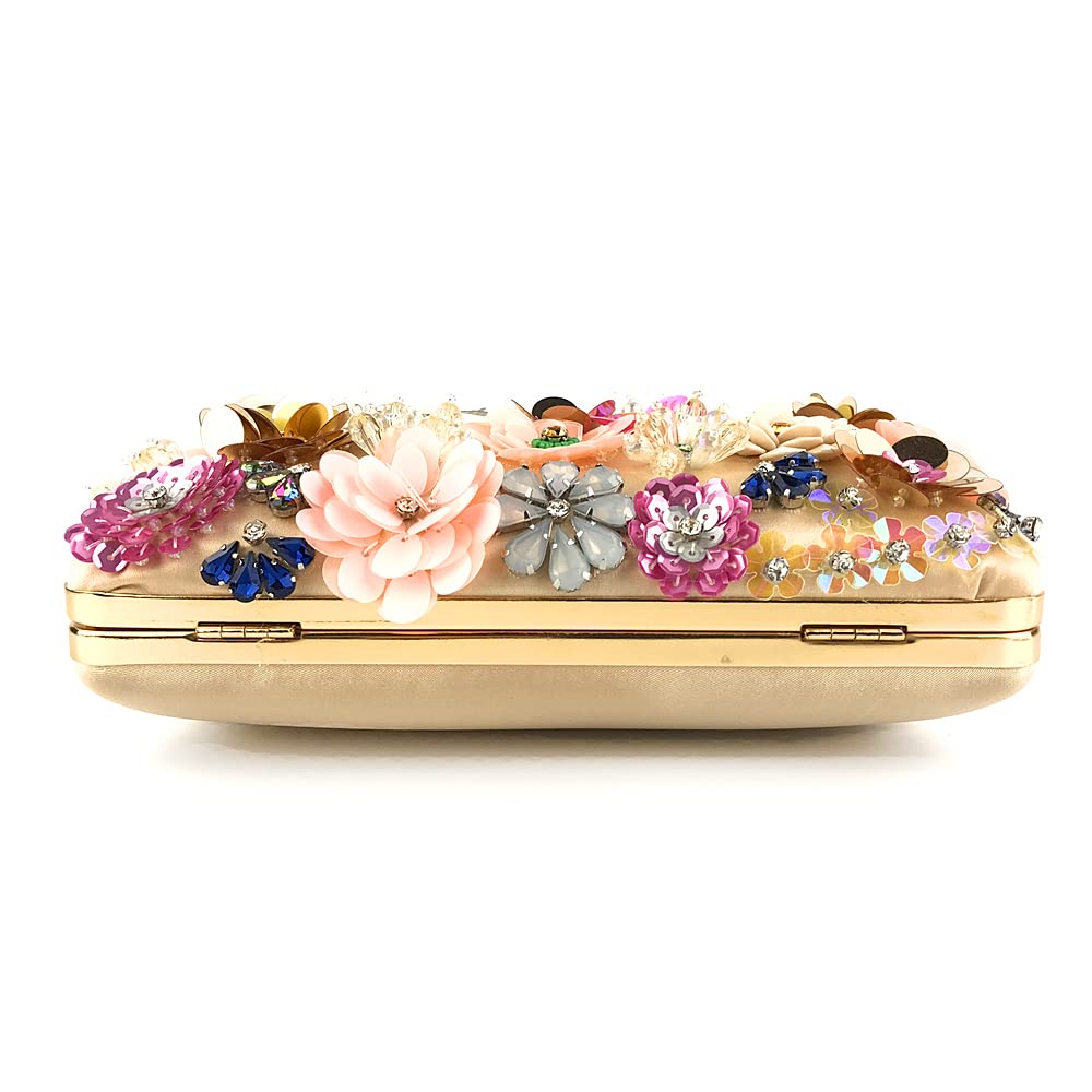 JIAJIA 3866 Women's Rhinestone 3D Sequins Envelope Clutch Purse - Elegant Wedding Evening Bag for Bride, Prom, Party & Special Occasions