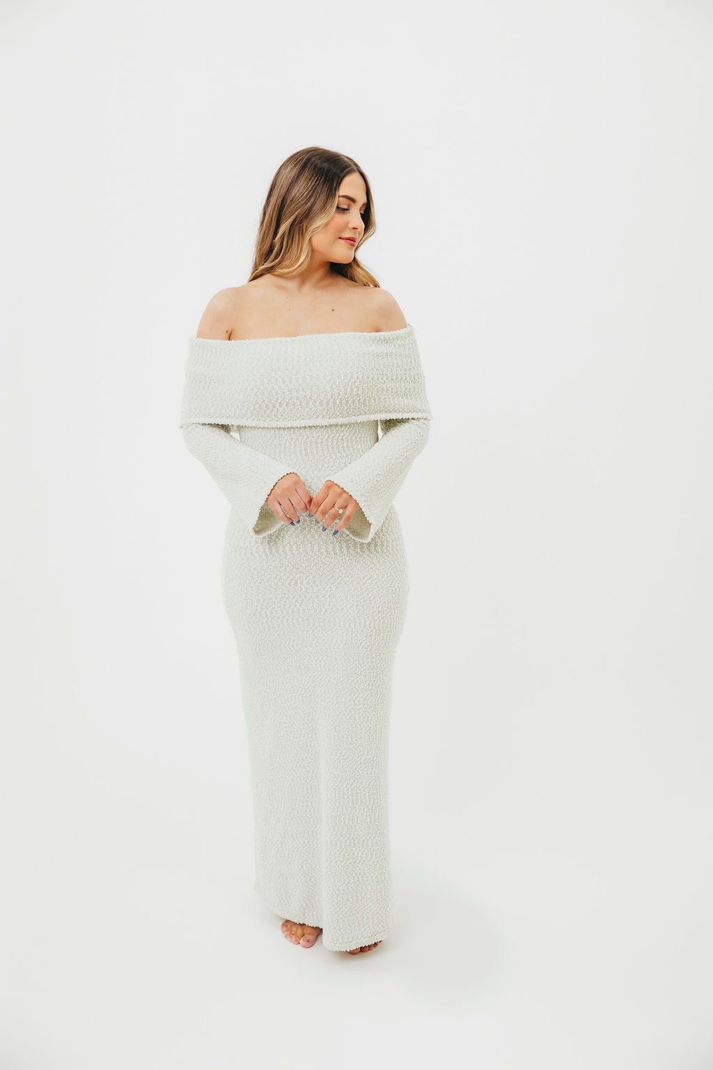 Nora Knit Maxi Dress in Seafoam Green - Bump Friendly Maternity Dress for Pregnancy, Nursing & Postpartum - Perfect for Casual Outings, Beach Vacations & Special Occasions