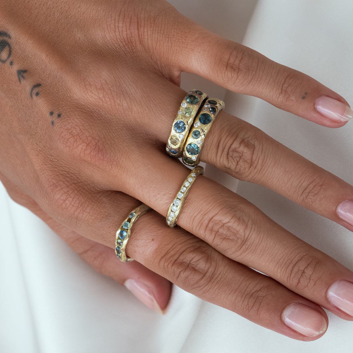 Elegant Crested Half Channel Ring for Women - Dainty Stackable Band for Everyday Wear & Special Occasions