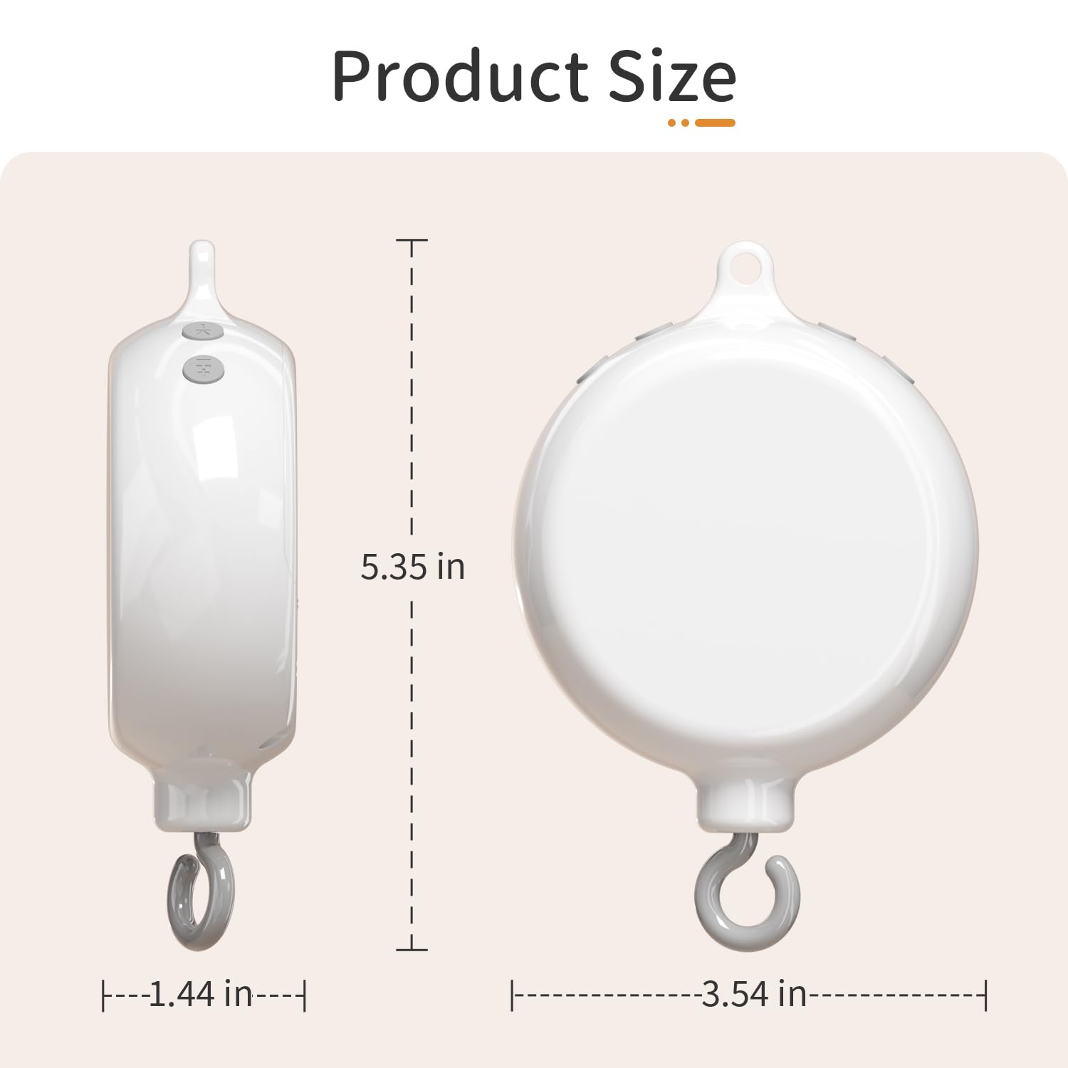 FEISIKE Baby Crib Mobile Motor with 35 Soothing Lullabies - 3 Modes (Spin Only/Music Only/Spin & Music), Volume Control 0-100, Auto-Off Timer, Battery Powered - Perfect Nursery Sound Machine for Newborn Sleep Aid & Infant Calming
