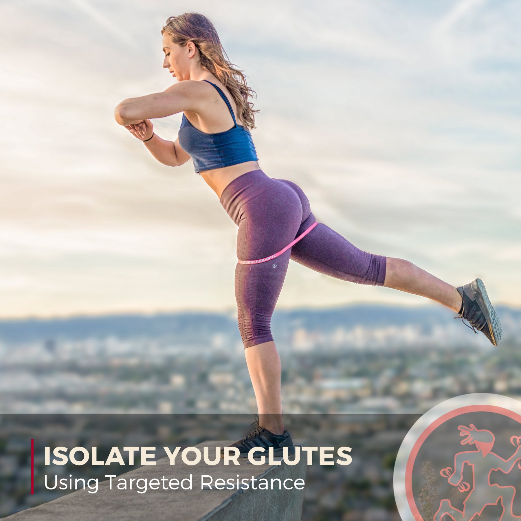 Rubberbanditz Extra Thick Booty Bands - Heavy Duty Resistance Bands for Glutes, Legs & Hip Workouts - Includes Women's eGuide - 5 Mini Loop Exercise Bands (5-100 lbs) - Perfect for Home Gym, Pilates, Yoga & Strength Training
