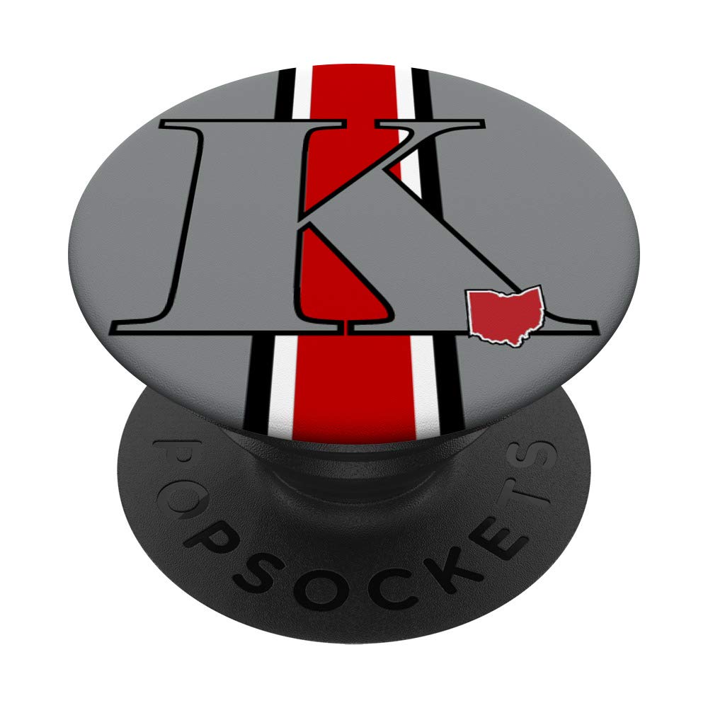 State of Ohio Letter K PopSocket PopGrip: Swappable Phone & Tablet Grip for Secure Hold and Stylish Customization - Perfect for Travel, Work, and Everyday Use