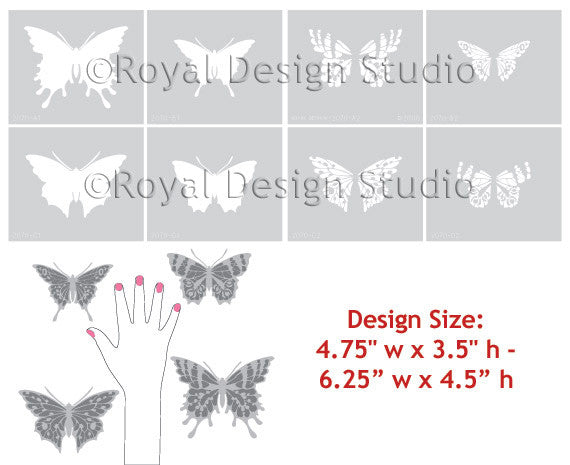 Papillon Butterfly Stencil Set - 12 Reusable DIY Craft Templates for Wall Art, Scrapbooking & Home Decor | Perfect for Painting, Wood Burning & Fabric Projects