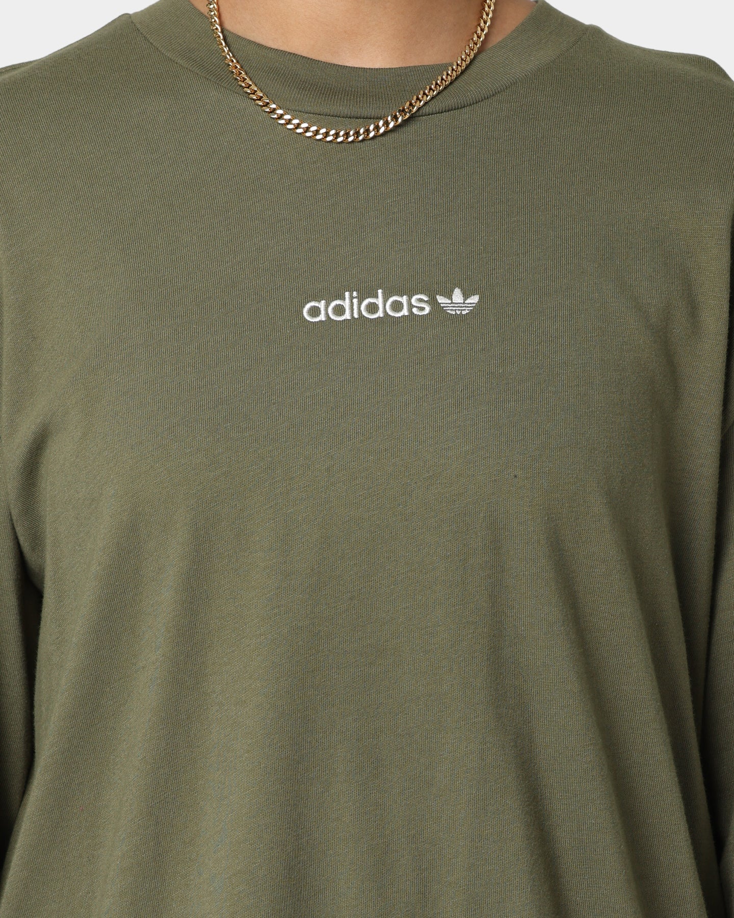 Adidas Long Sleeve Graphic T-Shirt for Men - Craft Khaki Cotton Casual Shirt - Perfect for Workout, Streetwear & Everyday Fashion