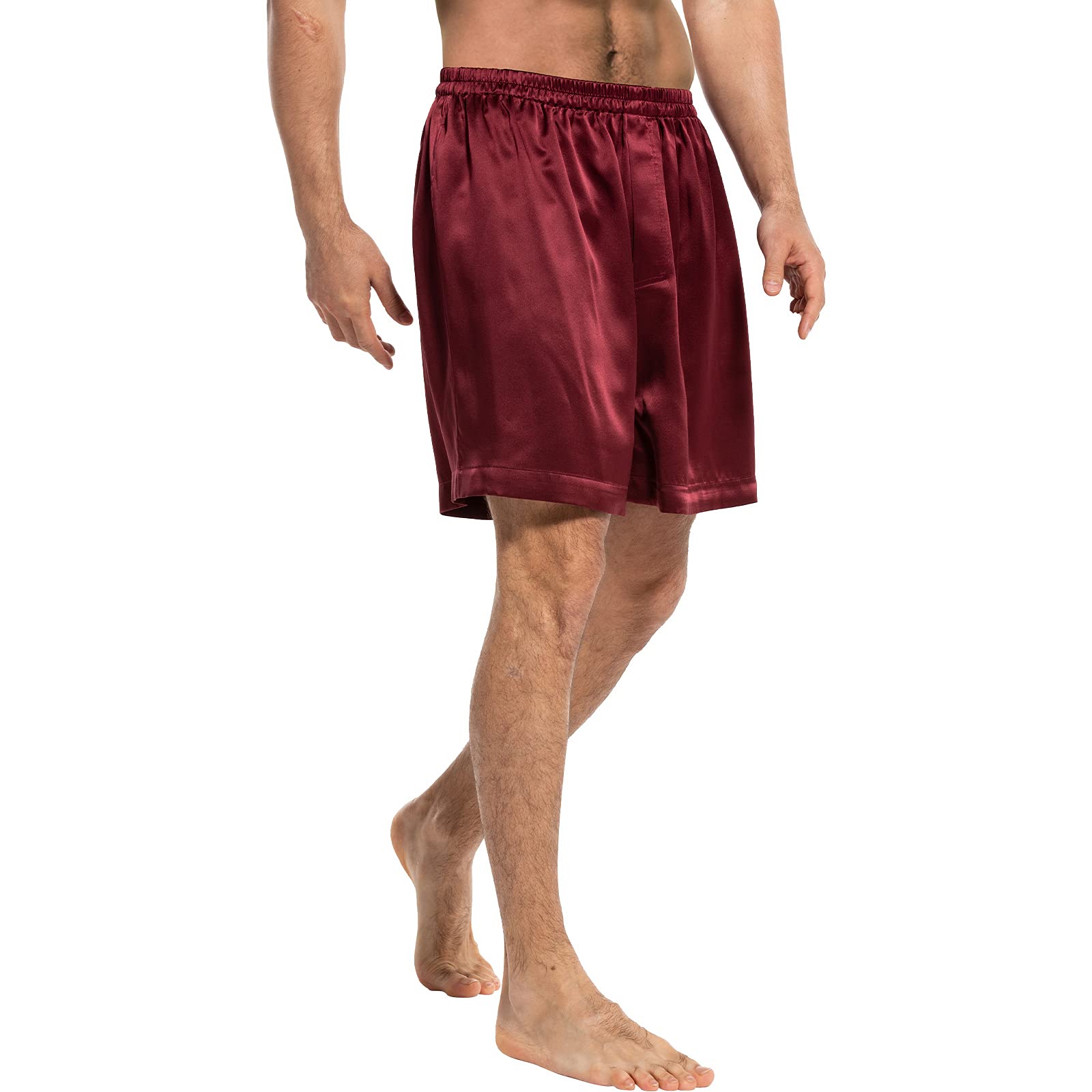 COLD POSH Men's Silk Boxer Shorts - 100% Pure Mulberry Silk, 19mm Silky Soft & Breathable, Luxury Lightweight Sleepwear & Loungewear - 2 Pack for Father, Son, Boyfriend or Husband - Perfect for Sleeping, Relaxing at Home & Travel