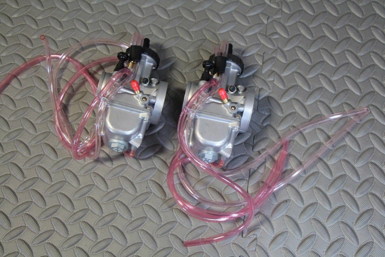 2 Pack 35mm Performance Carburetors with Thumb Throttle Cable - Compatible with Yamaha Banshee 350 - High Flow Aftermarket Carbs for ATV & Dirt Bike Racing Upgrades