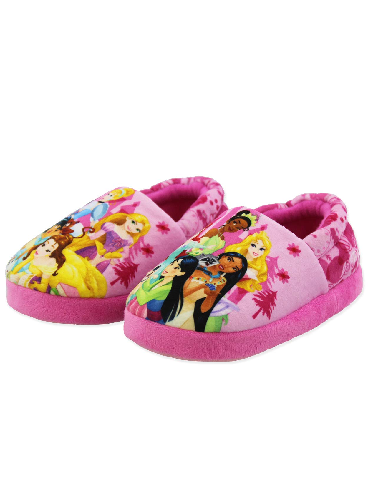 Disney Princess Girls Toddler Plush Aline Slippers - Soft & Cozy Princess-Themed House Shoes for Toddlers - Perfect for Indoor Play, Dress-Up & Birthday Gifts