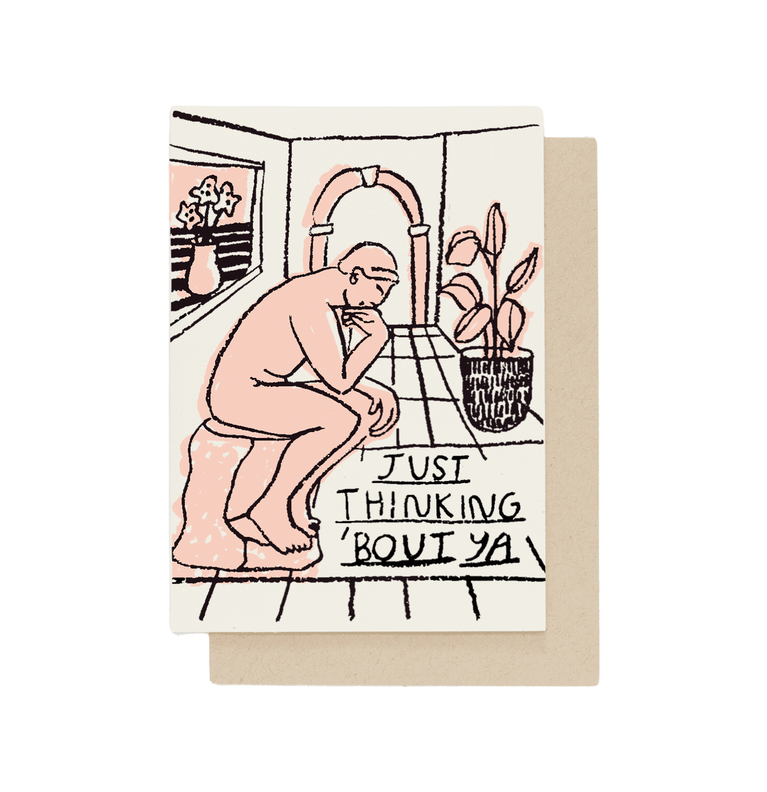 Just Thinking About You Greeting Card - Heartfelt Message for Loved Ones | Perfect for Birthdays, Anniversaries & Special Occasions