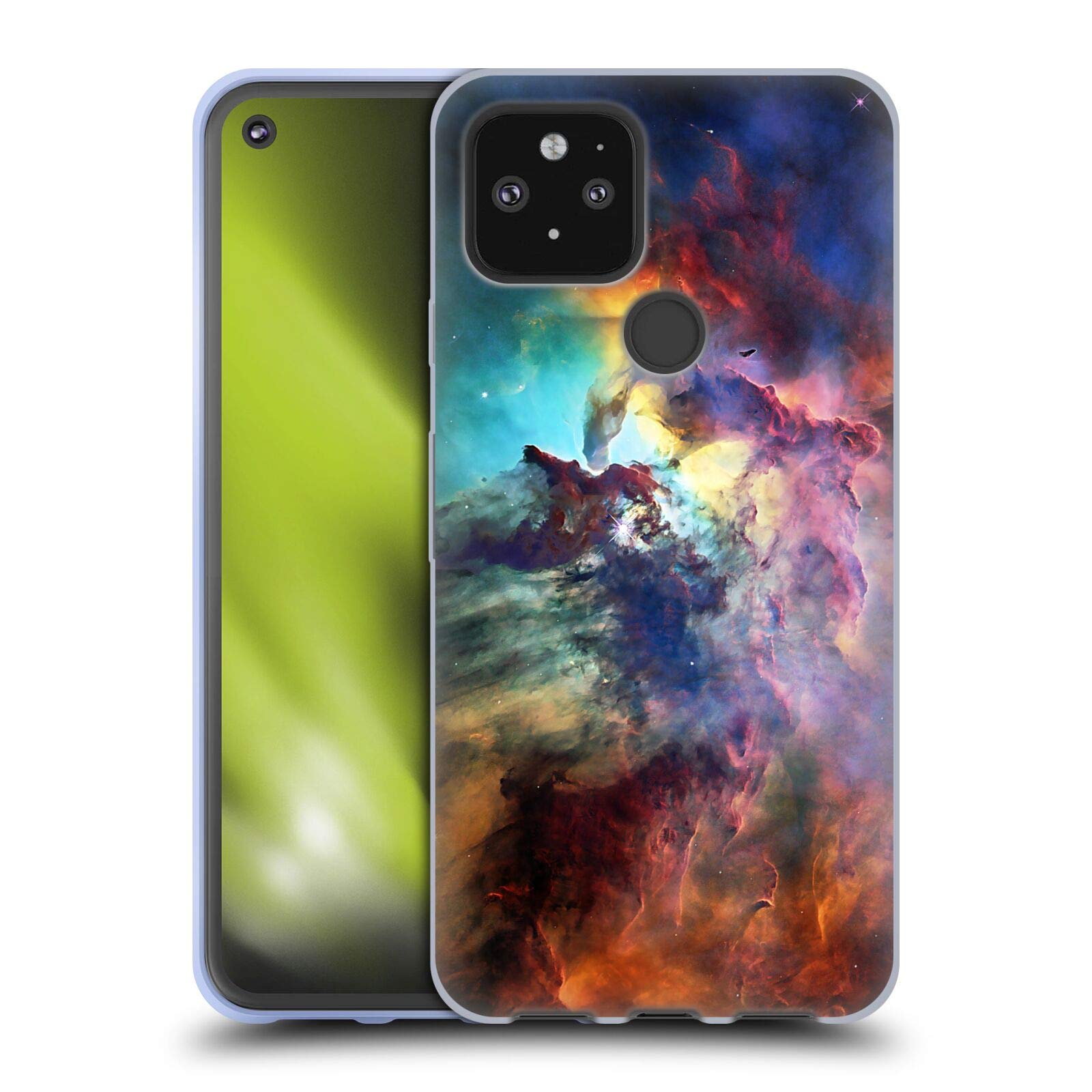 Cosmo18 Lagoon Nebula Space Soft Gel Case for Google Pixel 5 5G - Officially Licensed by Head Case Designs, Durable Protection for Everyday Use