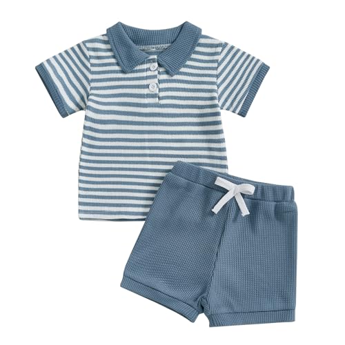 Lapel Shirt Striped Blue