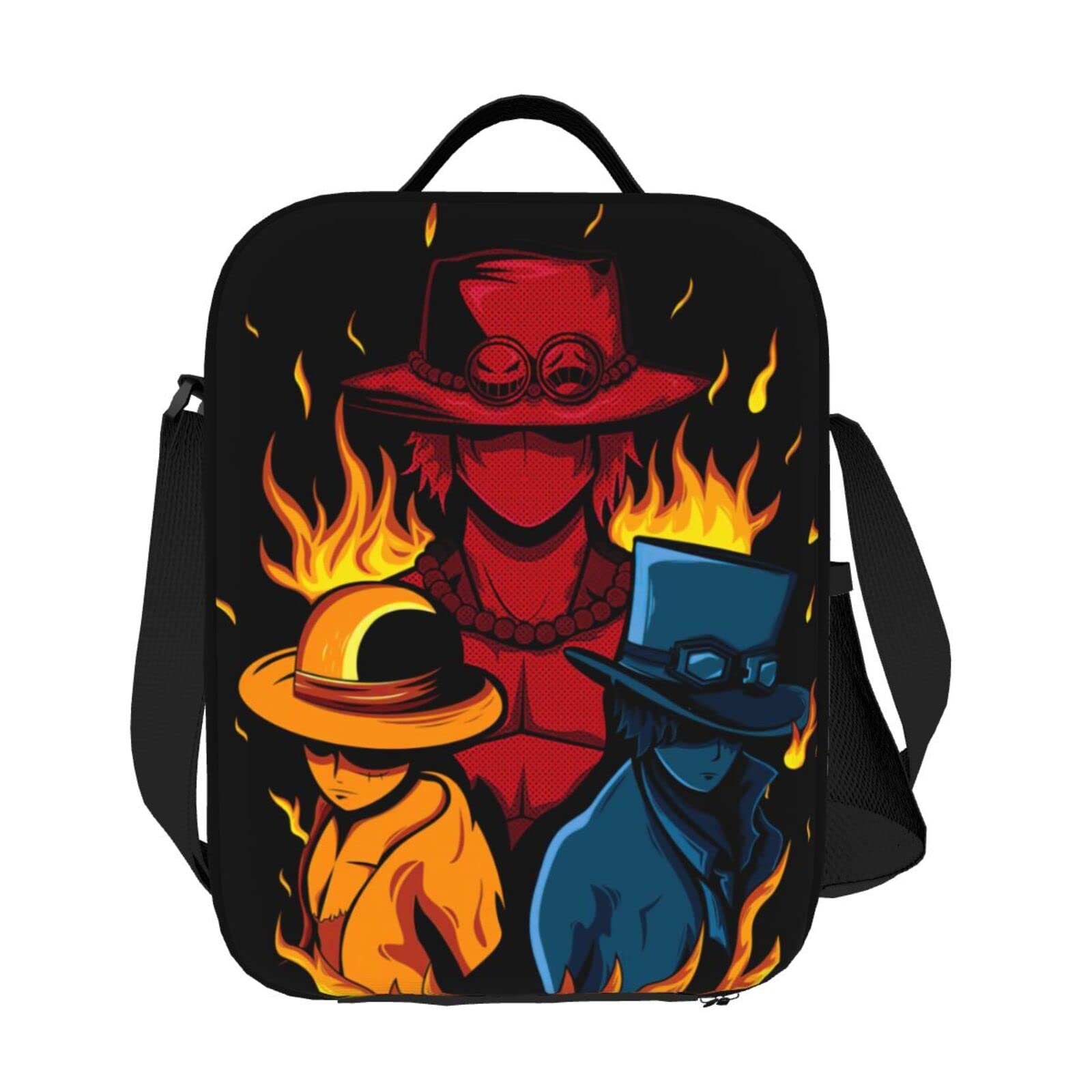 One Piece Anime Luffy Insulated Lunch Bag - Leakproof, Washable & Thermal Food Container for School, Work & Outdoor Picnics | Anime Themed Lunch Box Organizer for Kids & Adults