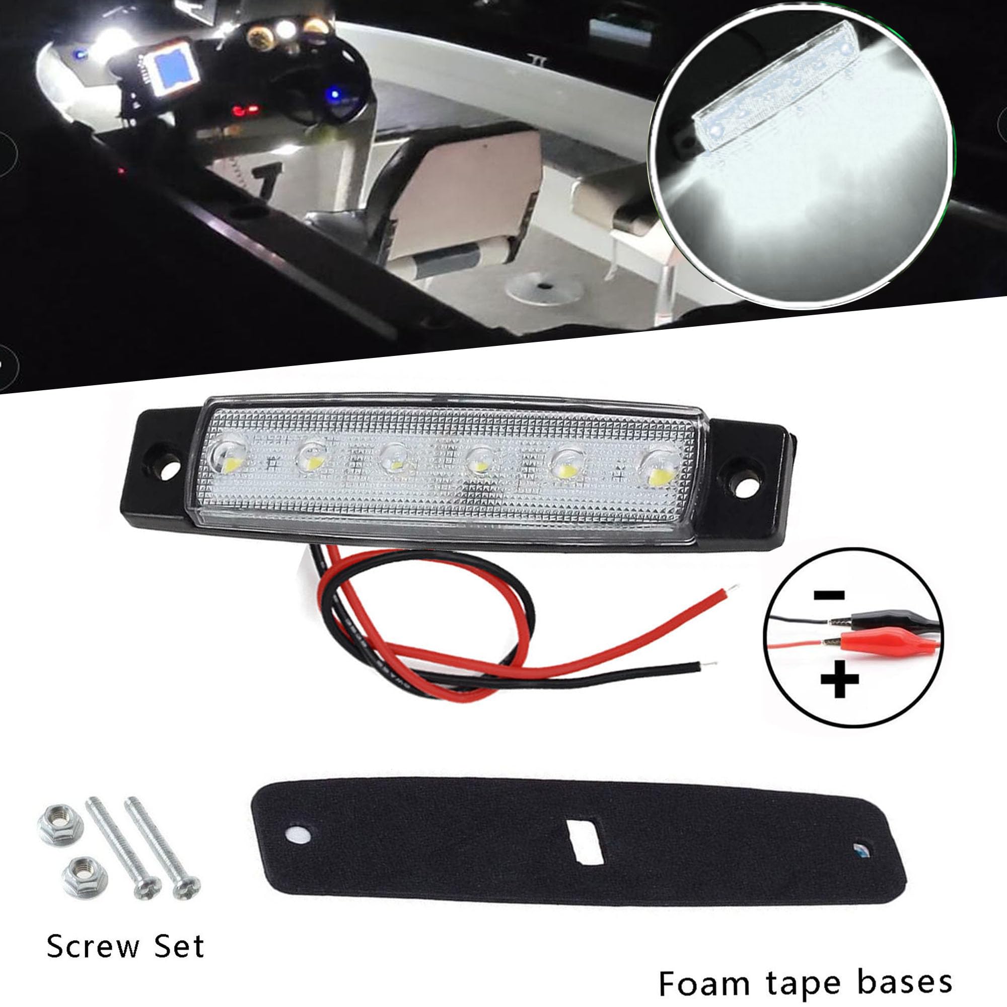 12V White Marine Boat Interior Lights - Waterproof LED Navigation Lights for Deck, Transom, Cockpit, Bow & Stern - Perfect for Kayaks, Yachts, Fishing Boats, Pontoons & Sailboats (10Pcs) - Ideal for Night Fishing, Cruising & Water Safety