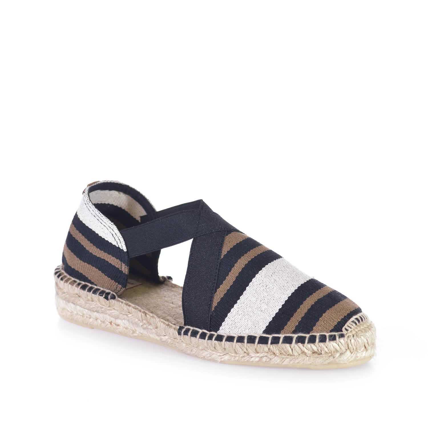 Women's Striped Cotton Blend Wedge Espadrille Shoes - Comfortable Summer Casual Flats for Beach, Vacation & Everyday Wear