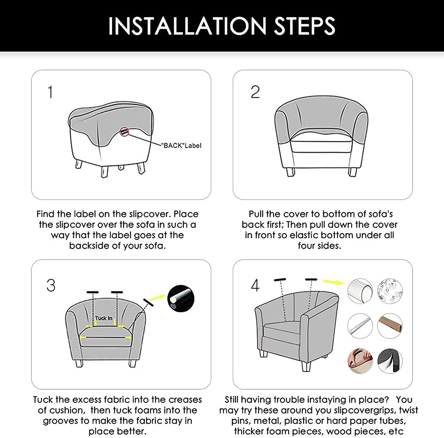 Stretchable NILUOH Club Chair Slipcover - Breathable Armchair & Sofa Cover Protector for Living Room Furniture (04) - Perfect for Home, Office & Lounge Decor