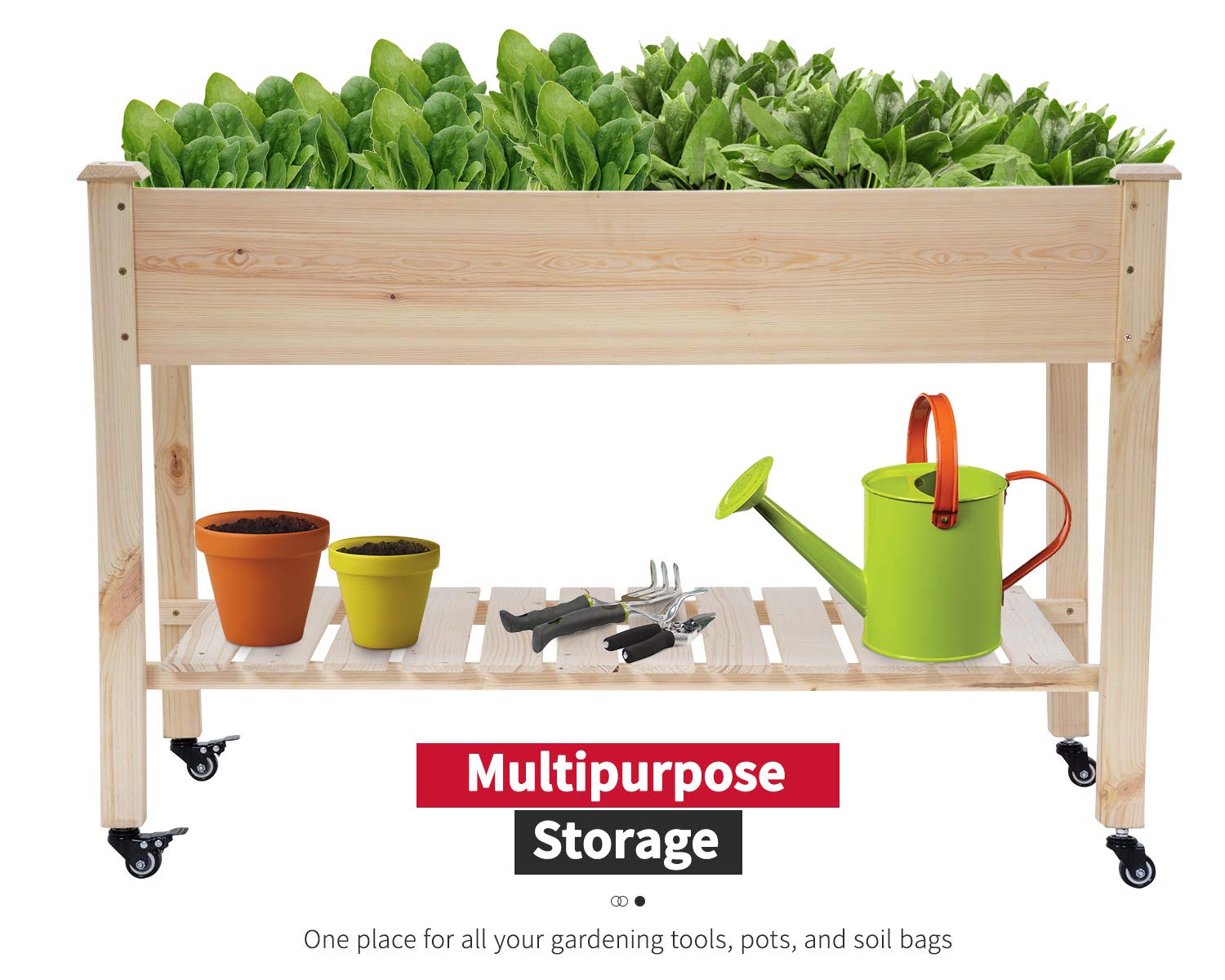 Raised Garden Bed - Elevated Wood Planter Box for Vegetables & Flowers | Indoor/Outdoor Gardening Solution for Patio, Backyard & Balcony | Durable Outdoor Planter for Home Gardening & Urban Farming