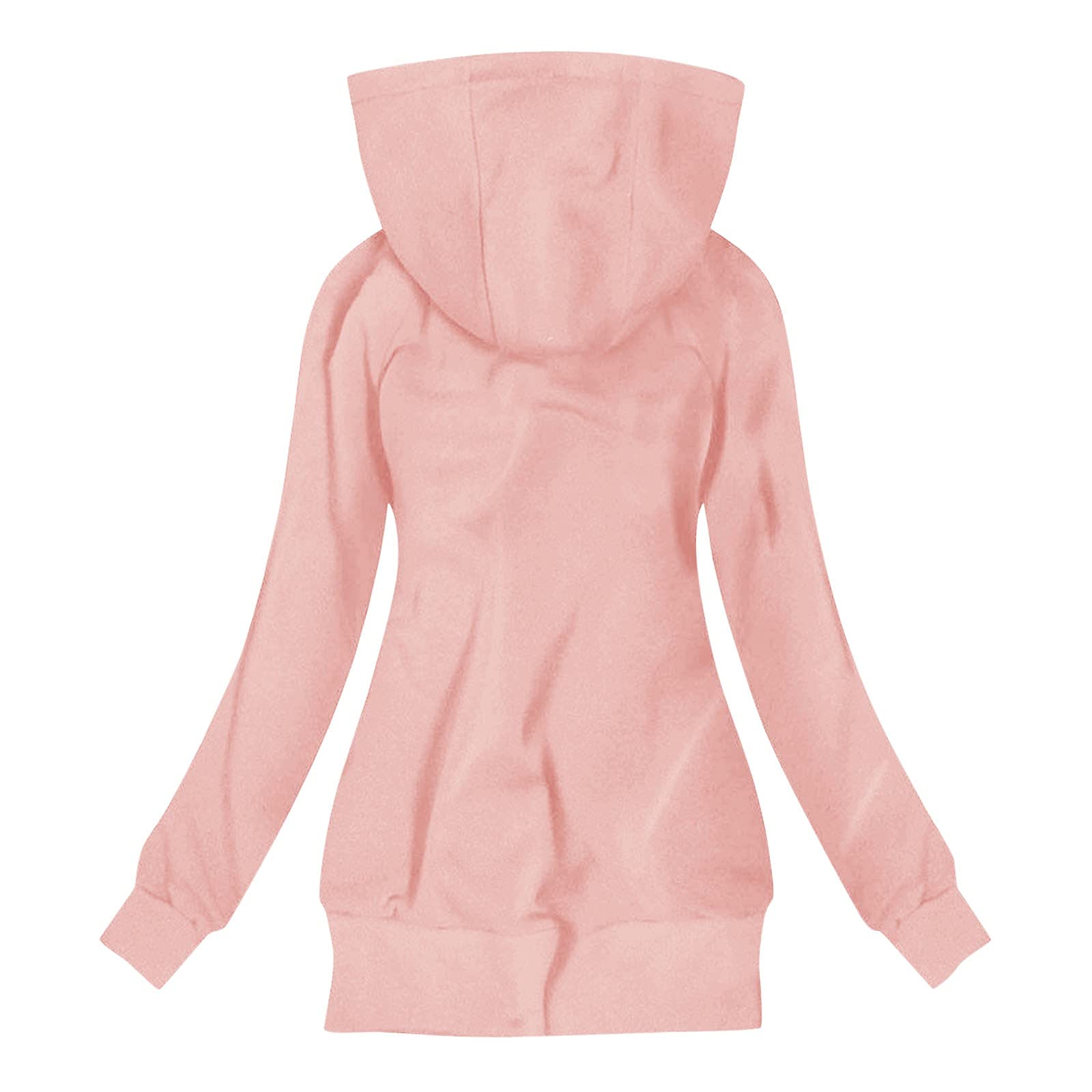 Women's Slim Fit Casual Solid Color Hooded Sweatshirt - Embroidered Blouse Top & Thick Coat Jacket for Everyday Wear, Work & Outdoor Activities
