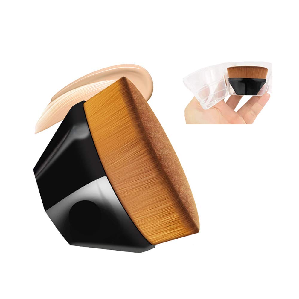 Professional Flat Top Kabuki Brush for Liquid, Cream & Powder Foundation - Magic Foundation Brush with Protective Case - Perfect for Flawless Blending & Contouring - Ideal for Makeup Artists & Everyday Beauty Routine